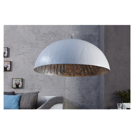 Estila Luxusné elegantné závesné svietidlo Glow bielo-strieborné 50cm