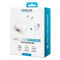 Sieťová nabíjačka Forever TC-01 USB 1A s lightning káblom biela