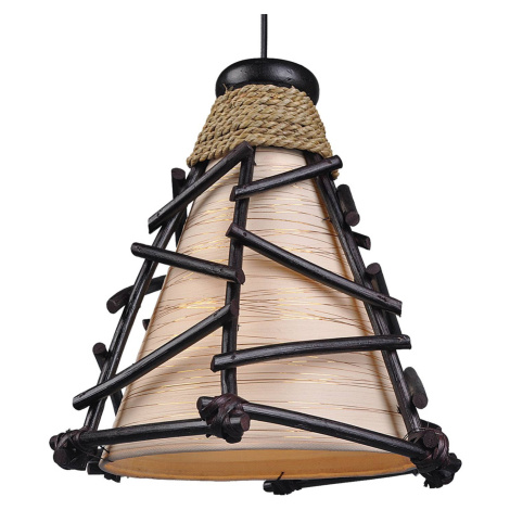 Dekoratívna závesná lampa Romy s drevom Woru
