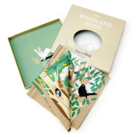 Textilná knižka Woodland Hush Rag Book ThreaBear s 12 lesnými zvieratkami 100% jemná bavlna v da