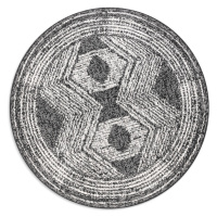 Kusový koberec Gemini 106029 Black kruh z kolekce Elle – na ven i na doma - 140x140 (průměr) kru