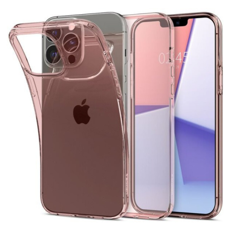 Apple iPhone 13 Pro, silikónové puzdro, Spigen Crystal Flex, číre/červenozlaté