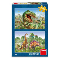 Puzzle Súboj dinosaurov 2x48 dielikov