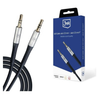 3mk audio kábel - AUX Cable Jack 3,5mm - Jack 3,5mm, dĺžka 1 m, čierna