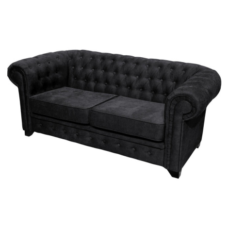 Livetastic SEDAČKA CHESTERFIELD, drevo, textil, kompozitné drevo, čierna