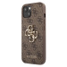 Guess PU 4G Metal Logo Case iPhone 13 hnedý