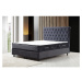 Tmavomodrá boxspring posteľ s úložným priestorom 140x200 cm Sonata – Kalune Design