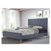 KONDELA Balder New 160 čalúnená manželská posteľ s roštom sivá / prírodná