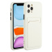 Samsung Galaxy S22 Plus 5G SM-S906, silikónové puzdro s držiakom kariet, Wooze Card Slot, biele,