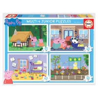 Puzzle Peppa Pig Multi 4 Junior Educa 20-40-60-80 dielov od 4 rokov