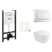Cenovo zvýhodnený závesný WC set Jika do ľahkých stien / predstenová montáž + WC Glacera Ava SIK