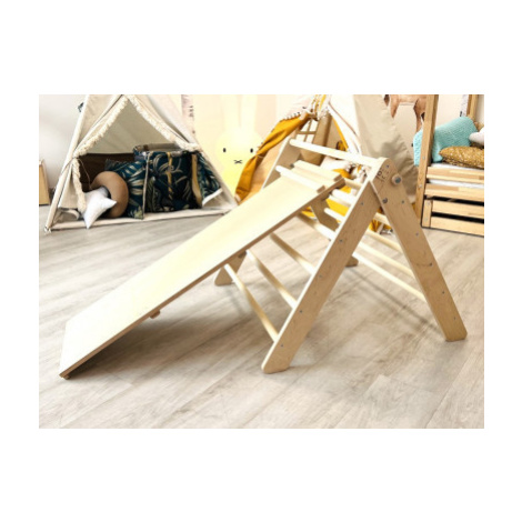 Drevená hracia zostava - Montessori Piklerovej trojuholník light + doska 2v1