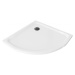 MEXEN/S - Flat sprchová vanička štvrťkruhová slim 70 x 70, biela + čierny sifón 41107070B