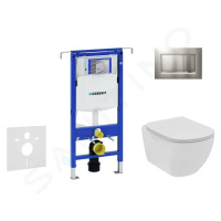 GEBERIT - Duofix Modul na závesné WC s tlačidlom Sigma30, matný chróm/chróm + Ideal Standard Tes