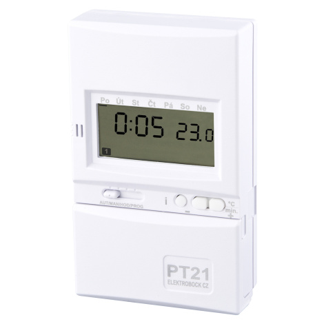 Digitálny programovateľný termostat PT21 biely (Elektrobock)