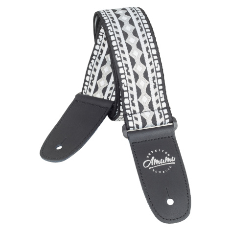 Amumu Hootenanny Embroidery Cotton Strap Black & White