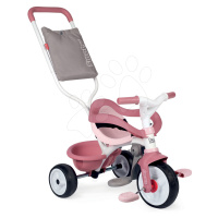 Trojkolka s opierkou Be Move Comfort Tricycle Pink Smoby s EVA kolesami a vodiaca tyč s taškou r