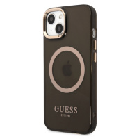 Plastové puzdro Guess na Apple iPhone 13 Pro GUHMP13LHTCMK Translucent MagSafe čierne