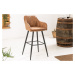 LuxD Dizajnová barová stolička Esmeralda vintage hnedá