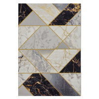 Kusový koberec Flair 105610 Noble Black Grey Gold – na von aj na doma Rozmery kobercov: 120x180