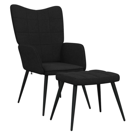 vidaXL Relaxačné kreslo s podnožkou, čierne, látka