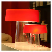Stolná lampa Prandina Glam 36 cm číre/červené tienidlo