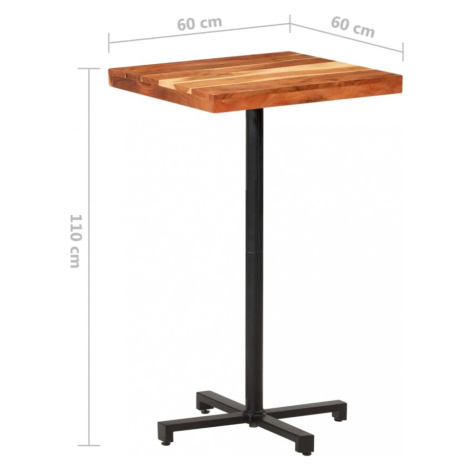 Barový stôl hnedá / čierna Dekorhome 60x60x110 cm vidaXL