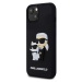 Karl Lagerfeld 3D Rubber Karl and Choupette Zadný Kryt pre iPhone 14 Black