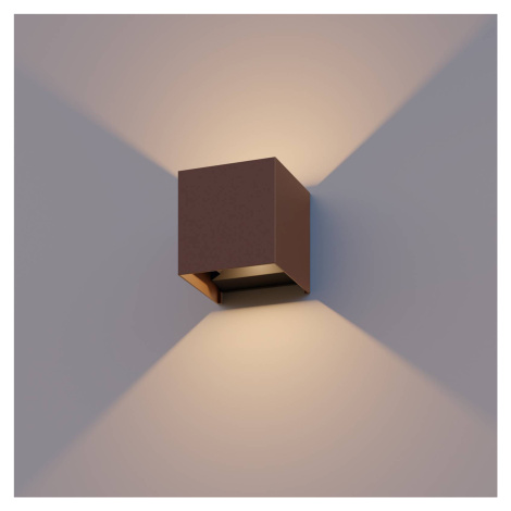 Vonkajšie nástenné svietidlo Calex LED Cube, hore/dole, výška 10 cm,
