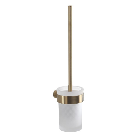 Gedy - PIRENEI WC kefa závesna, mliečne sklo, zlato mat PI330388