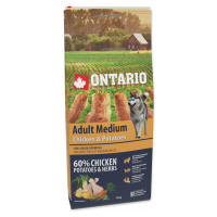 Krmivo Ontario Adult Medium Chicken & Potatoes 12kg