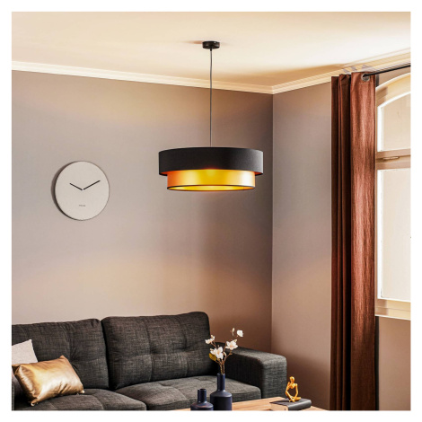 Závesná lampa Dorina, čierna/zlatá Ø 60 cm Maco Design