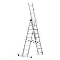 DRABEST Hliníkový rebrík PRO 3 x 9 priečok