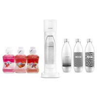 SodaStream Gaia White + Fľaša TriPack + MALINA, JAHODA, ZAHRADNÉ OVOCIE