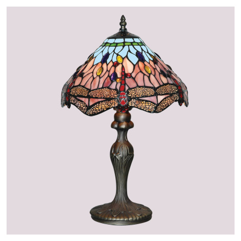 Stolná lampa Dragonfly v štýle Tiffany