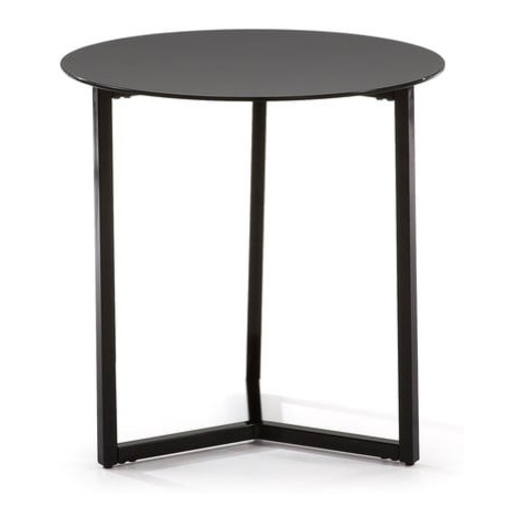Čierny odkladací stolík Kave Home Marae, ⌀ 50 cm