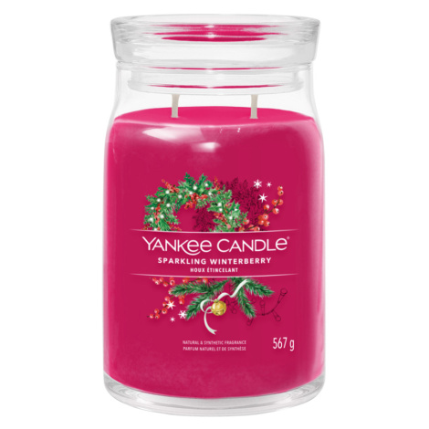 YANKEE CANDLE Signature Vonná sviečka veľká 2 knôty Sparkling Winterberry 567 g