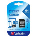 Karta VERBATIM MicroSDXC 64GB Premium, U1 + adaptér