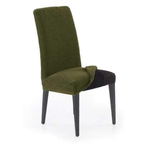 Super strečové poťahy NIAGARA zelená stoličky s operadlom 2 ks (40 x 40 x 55 cm) Nueva Textura