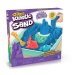 Kinetic Sand krabica s tekutým pieskom a podložkou modrá