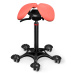 Sedlová stolička SALLI Swing Farba čalúnenia: Koža - koralová #05145, Výška postavy: Stredná (M)