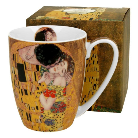 Porcelánový hrnek KLIMT THE KISS 350 ml hnědý DekorStyle