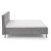Sivá čalúnená dvojlôžková posteľ s úložným priestorom s roštom 160x200 cm Riva – Meise Möbel