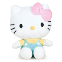 Sanrio Hello Kitty Plush Figure Red Bow Light Blue Pants 25 cm