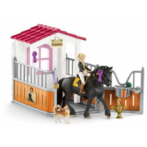 Schleich 42437 stajňa s koňom klubová, Tori a Princess, 24,5 x 19 x 8,2 cm