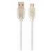 Kábel CABLEXPERT USB 2.0 AM na Type-C kábel (AM/CM), 2m, pogumovaný, biely, blister, PREMIUM QUA