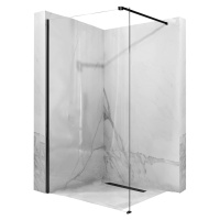 Rea Aero, sprchová zástena Walk-in 80x195 cm, 8mm číre sklo, čierny profil, REA-K7580