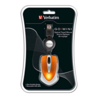 Verbatim Myš 49023, 1000DPI, optická, 3tl., drátová USB, oranžová