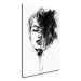Impresi Obraz Maľovaný portrét ženy čiernobiely - 50 x 70 cm