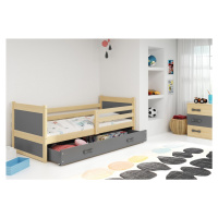 Expedo Detská posteľ FIONA P1 COLOR + ÚP + matrace + rošt ZDARMA, 80x190 cm, borovica/grafit